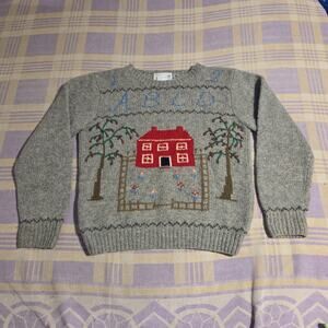 Vintage Deans Of Scotland 100% Wool Teacher Cottagecore Schoolhouse Sz L Sweater